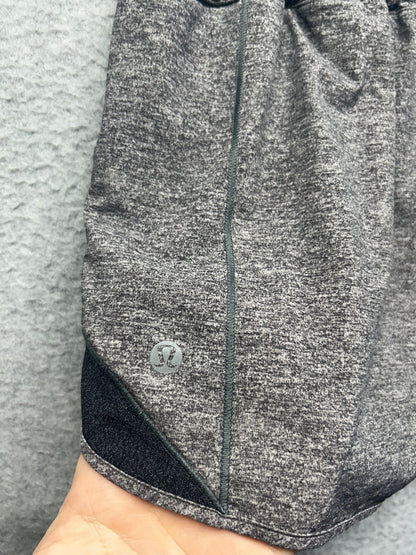 Lululemon Hotty Hot Short II Long 4" Size 6 Heather Lux Multi Black / Heathered Black