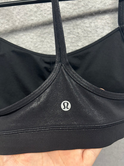 Lululemon Flow Y Nulu Bra Shine Size 6 Radiate Foil Print Black
