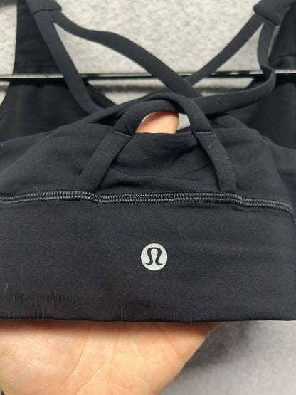 Lululemon Energy Bra Long Line Size 10 Black