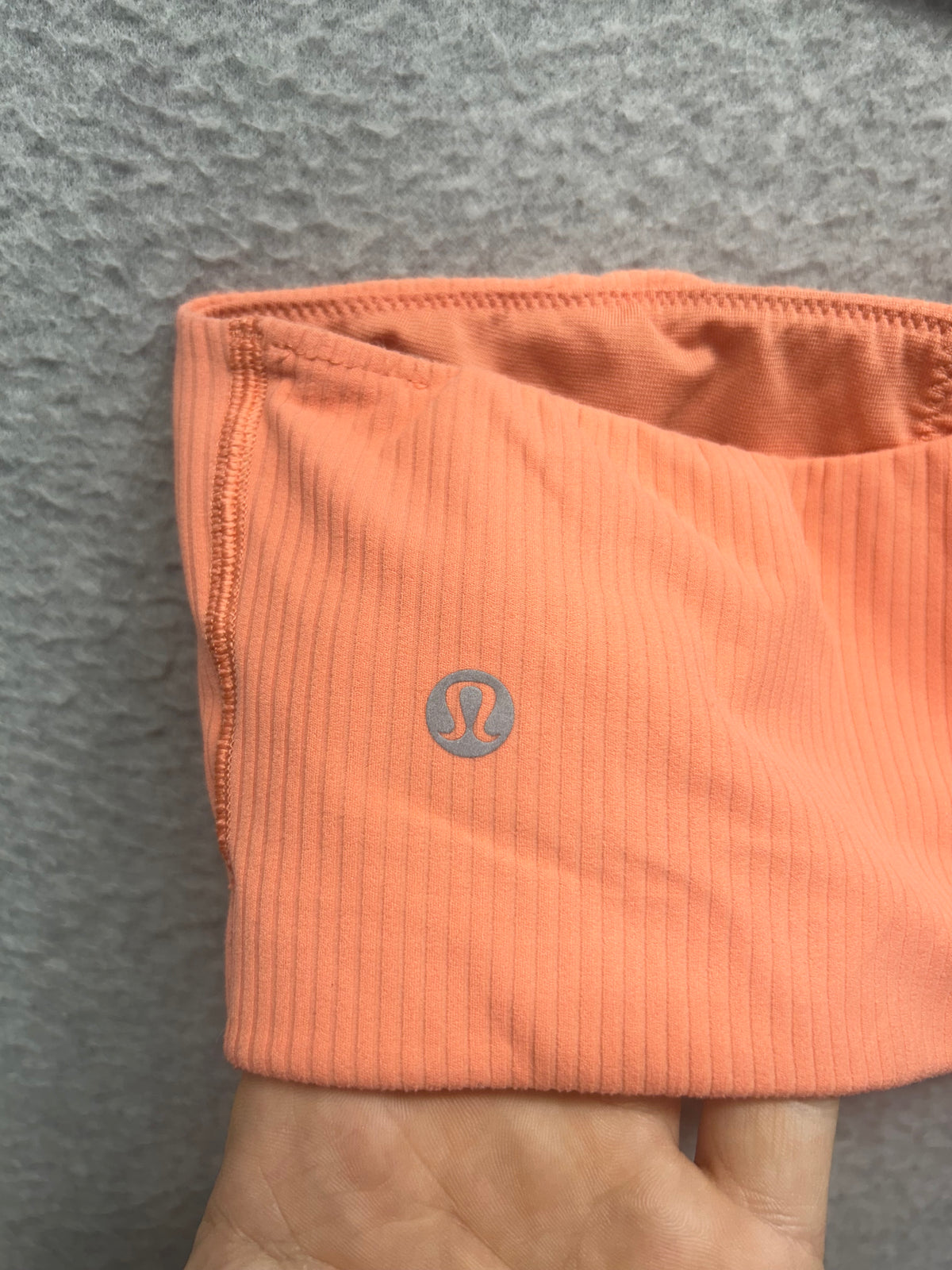 Lululemon Ribbed Nulu Asymmetrical Yoga Bra Size 4 Sunny Coral