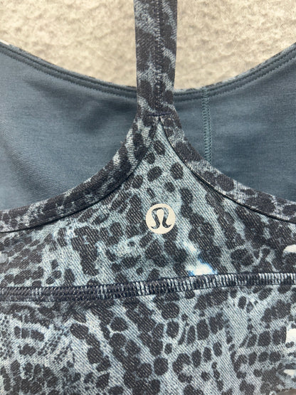 Lululemon Flow Y Bra Long Line Nulu Size 4 Indigo Lace Starlight Multi