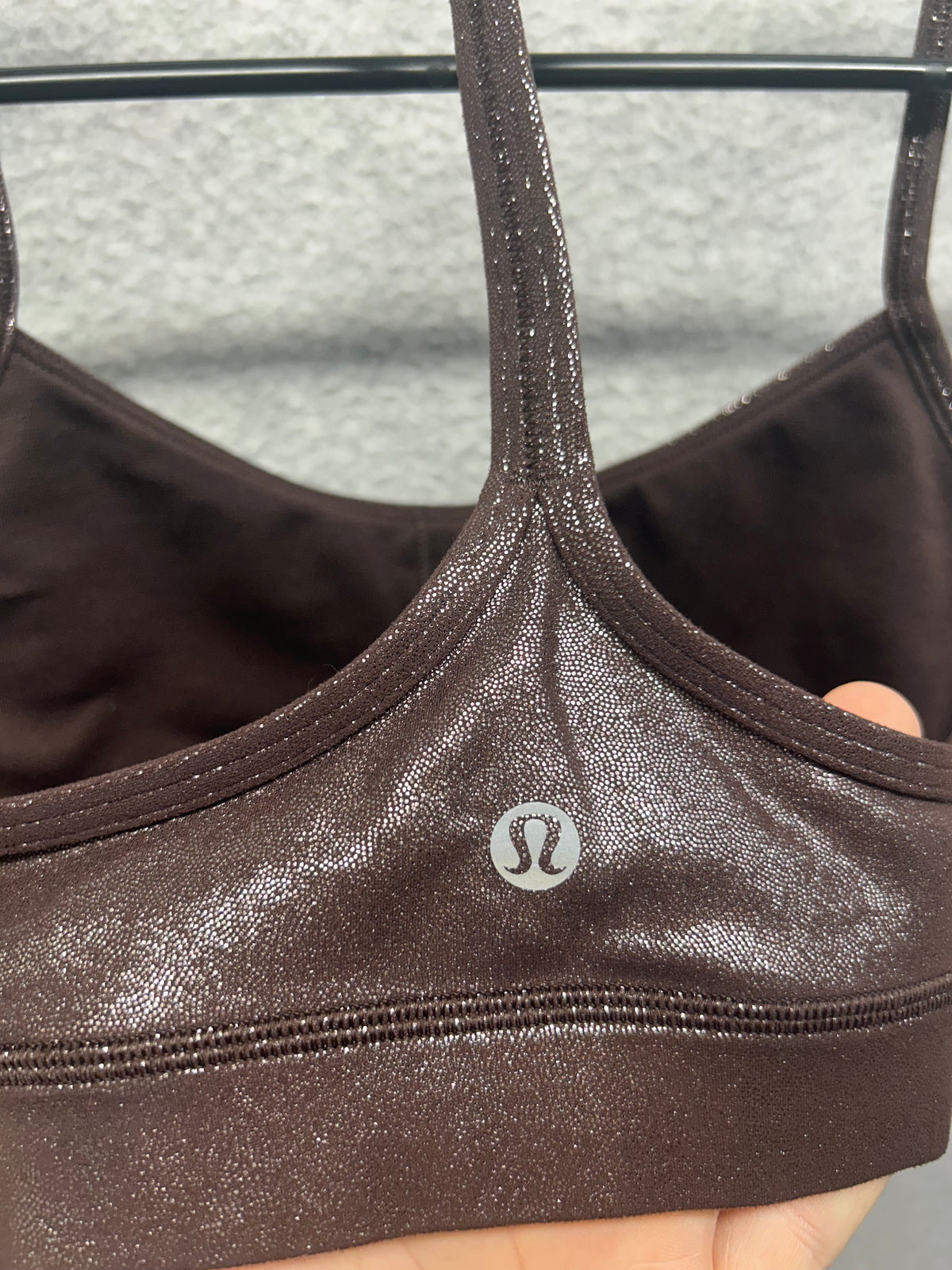 Lululemon Flow Y Nulu Bra Shine Size 4 Radiate Foil Print French Press
