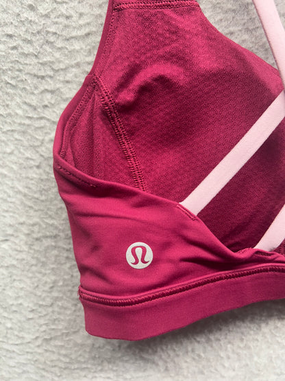 Lululemon Free to Be Serene Bra Size 4 Pomegranate / Peony Pink