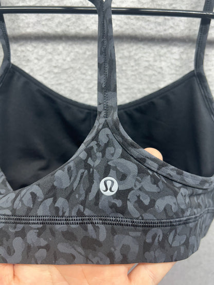 Lululemon Flow Y Nulu Bra Size 6 Cheetah Camo Deep Coal Multi