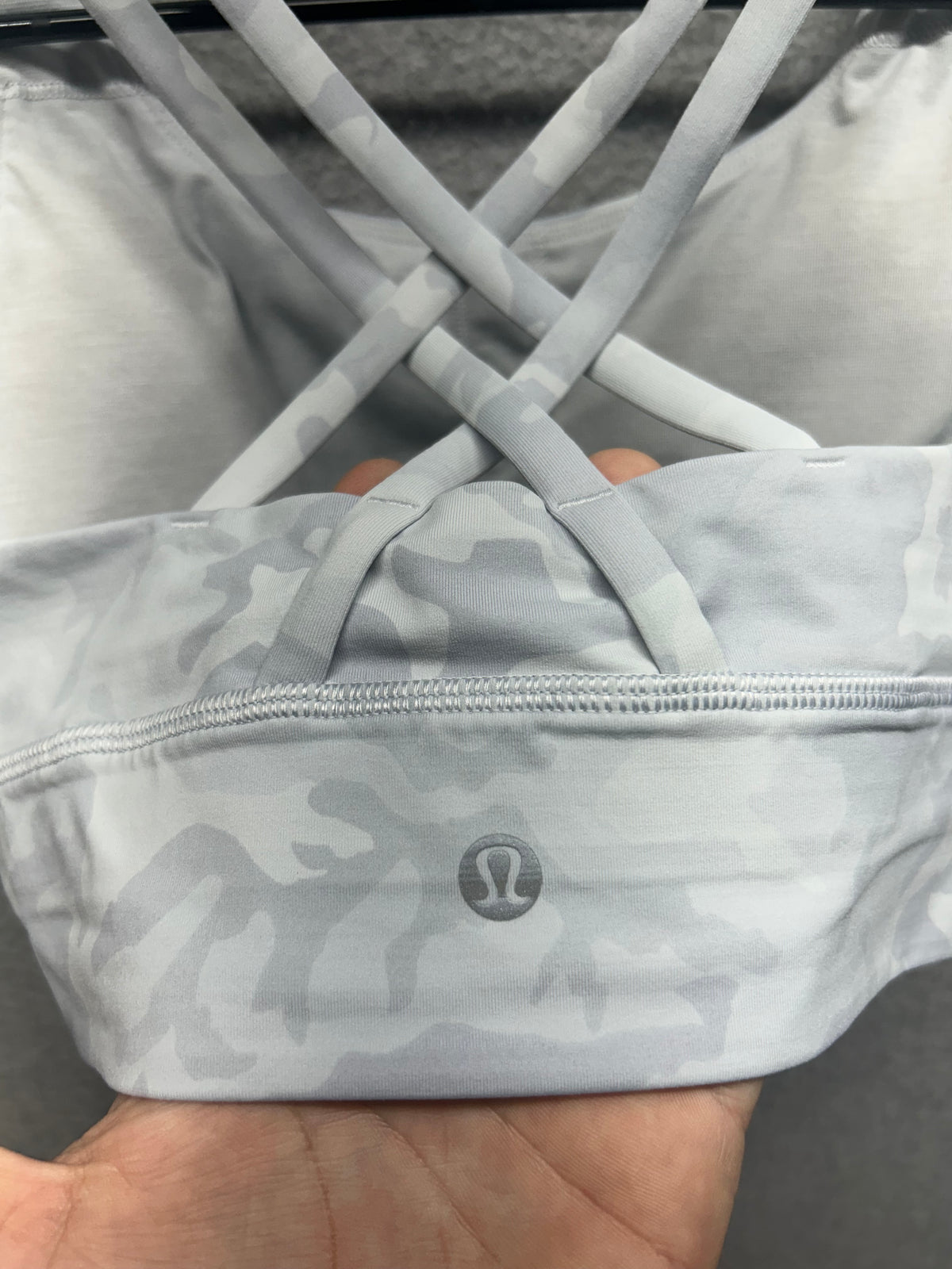 Lululemon Energy Bra Long Line Size 6 Incognito Camo Alpine White Multi