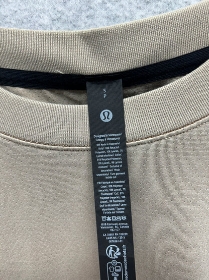 Lululemon EasySet Training Short-Sleeve Shirt Size Small Dilute Wash Sand