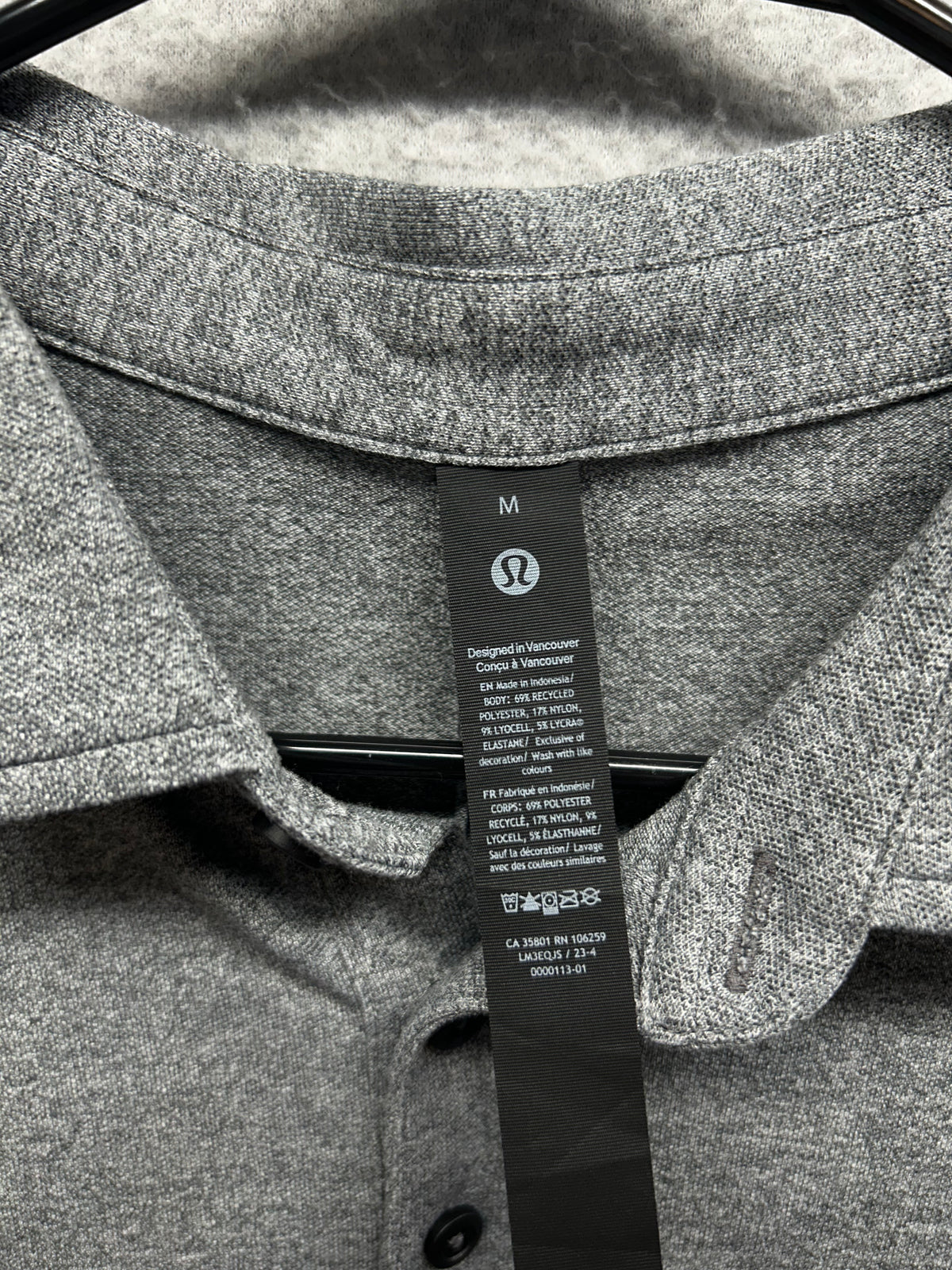 Lululemon Evolution Long Sleeve Polo Shirt Size Medium Gray