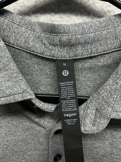 Lululemon Evolution Long Sleeve Polo Shirt Size Medium Gray