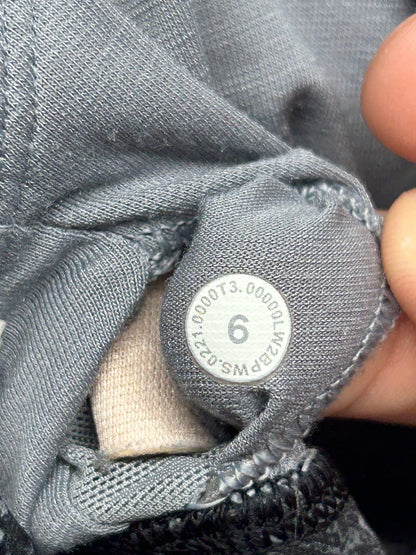 Lululemon Energy Bra Long Line Medium Support, B–D Cup Size 6 Topography Rhino Grey Multi