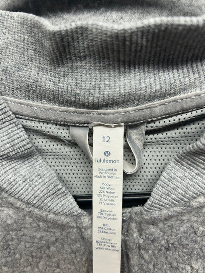 Lululemon Stand Out Sherpa Jacket Size 12 Heathered Core Light Grey / Silver Drop