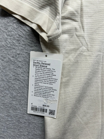 Lululemon Swiftly Relaxed Short-Sleeve Shirt Size 4 Light Ivory