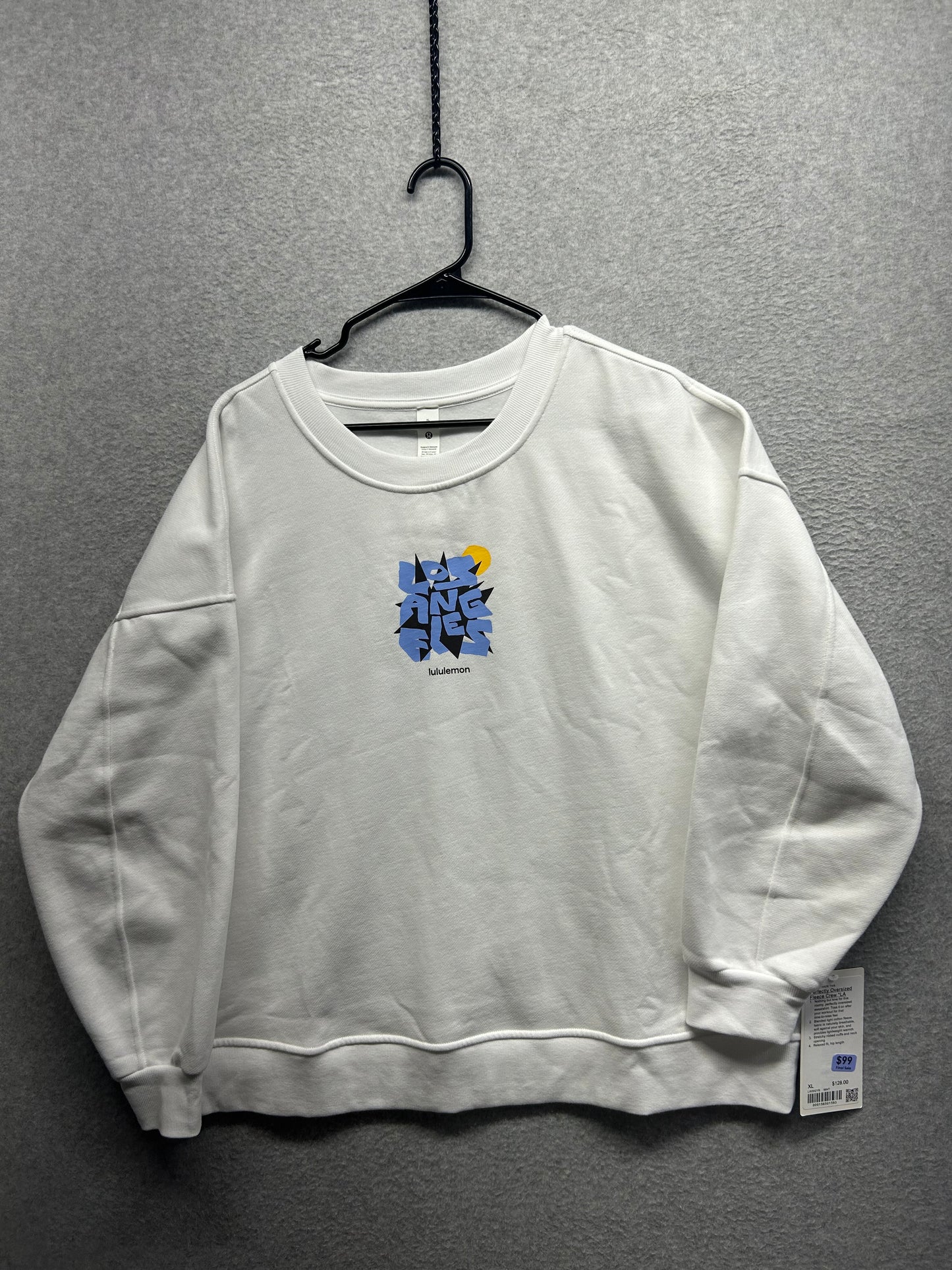 Lululemon Perfectly Oversized Crew LA Graphic White Size XL