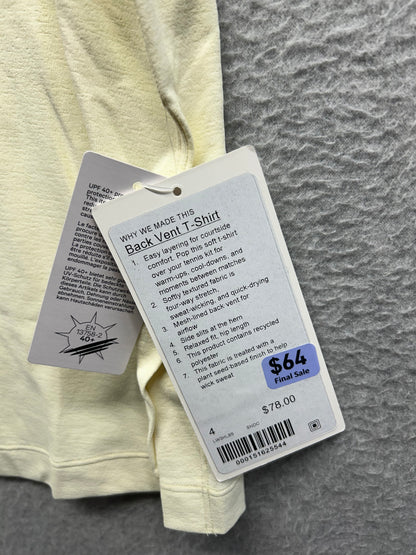 Lululemon Back Vent T-Shirt Size 4 Sundance Yellow