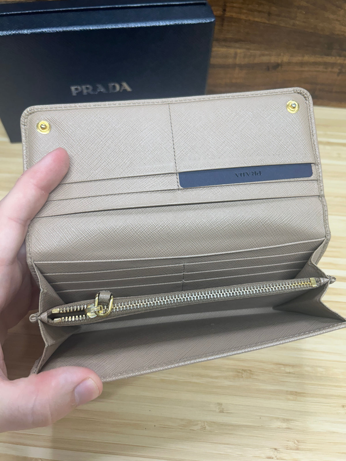 Prada Saffiano Leather Long Wallet