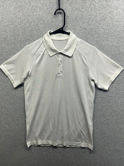 Lululemon Metal Vent Tech Short Sleeve Polo 2.0 Mens Size Small White