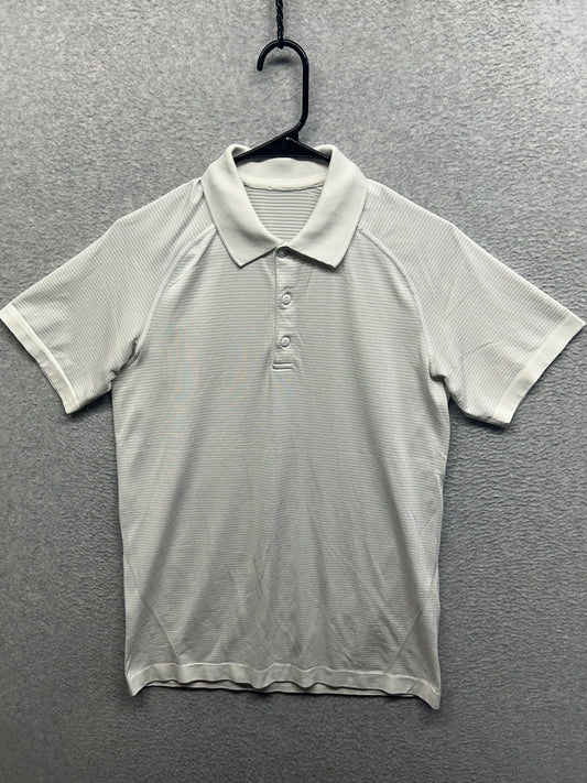 Lululemon Metal Vent Tech Short Sleeve Polo 2.0 Mens Size Small White