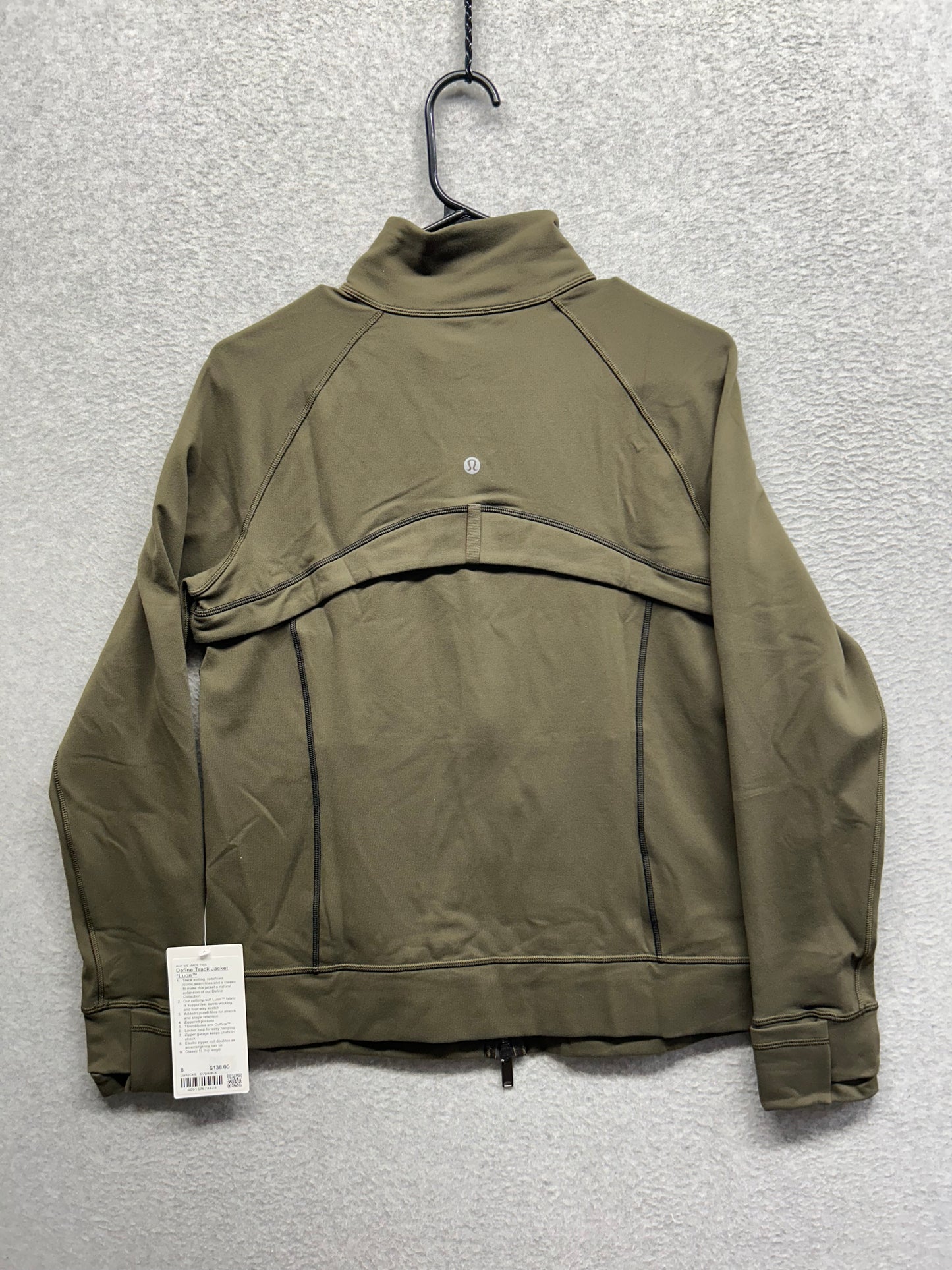 Lululemon Define Track Jacket Luon Size 8 Olive Brown / Black