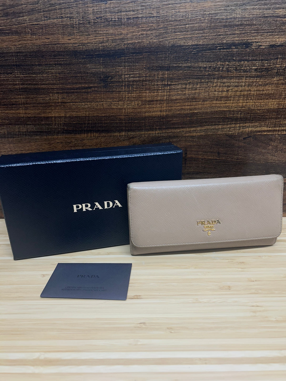 Prada Saffiano Leather Long Wallet