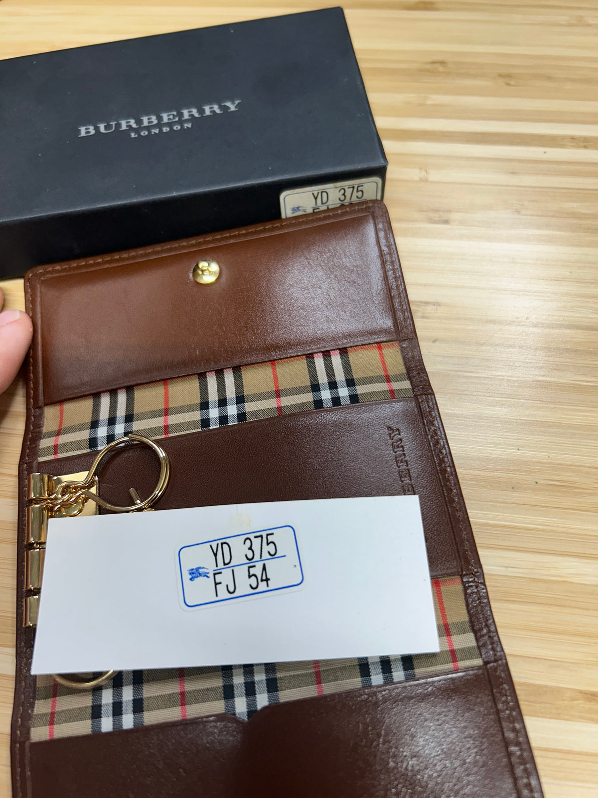 Burberry Key Case Lining Nova Check Key Case
