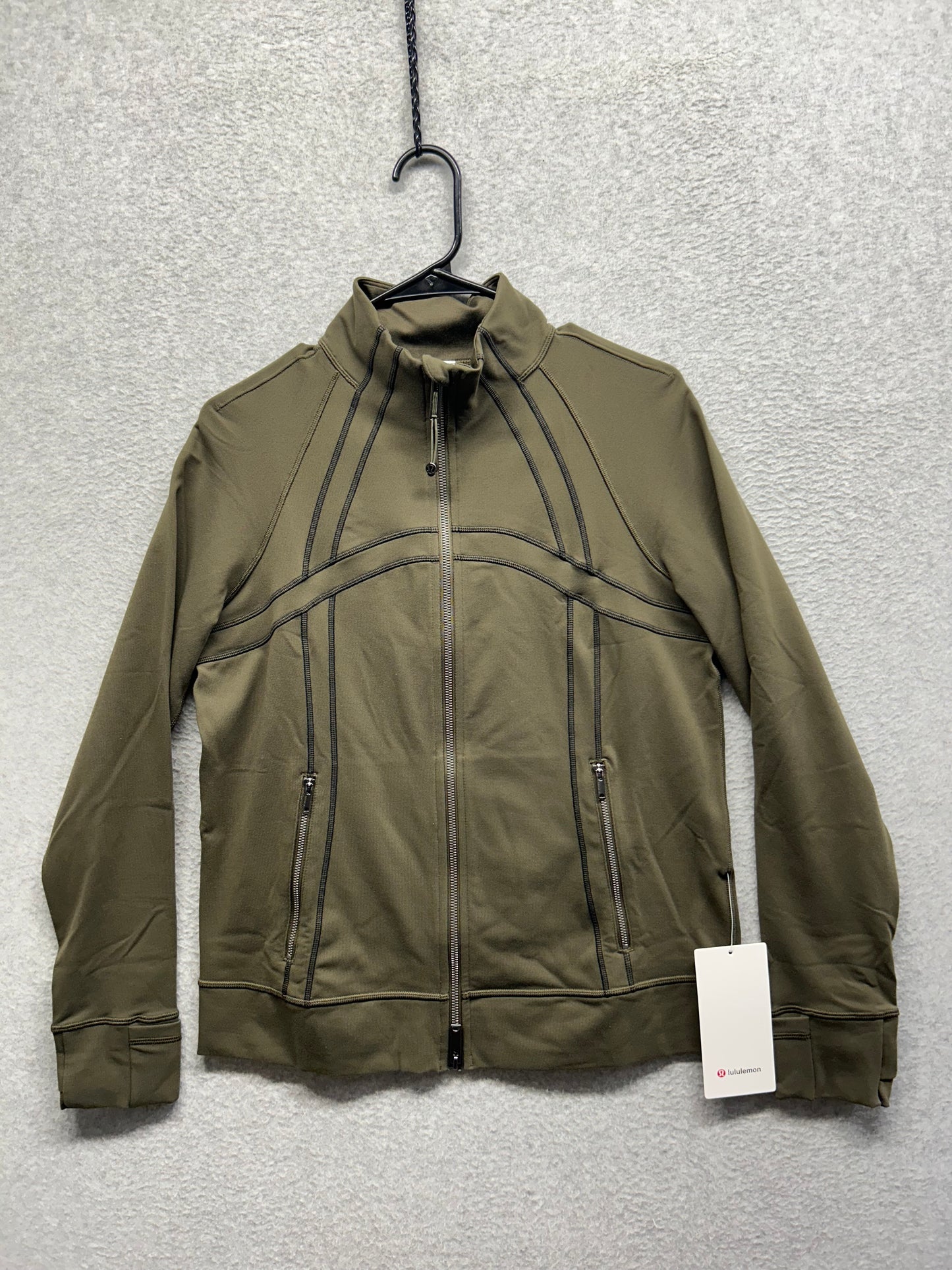 Lululemon Define Track Jacket Luon Size 8 Olive Brown / Black