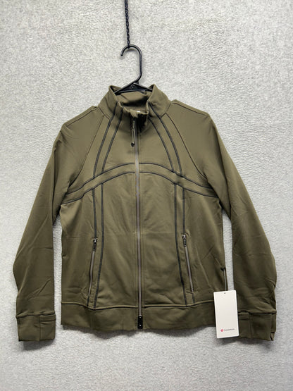 Lululemon Define Track Jacket Luon Size 8 Olive Brown / Black