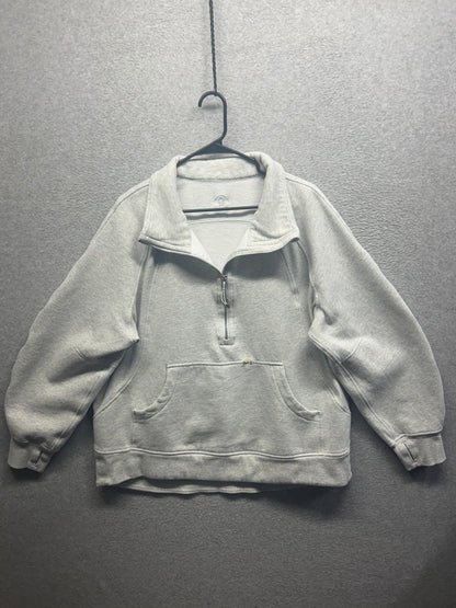 FLAWED Lululemon Scuba Oversized Funnel-Neck Half Zip Long Size XL/XXL Heathered Core Ultra Light Grey