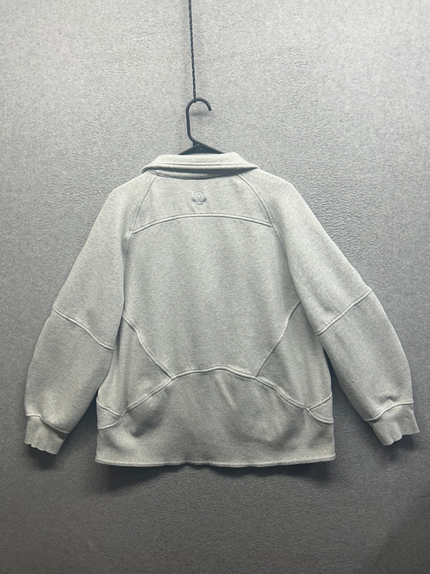 FLAWED Lululemon Scuba Oversized Funnel-Neck Half Zip Long Size XL/XXL Heathered Core Ultra Light Grey