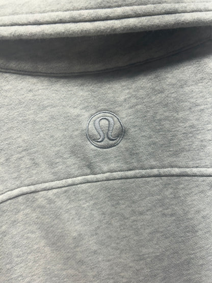 FLAWED Lululemon Scuba Oversized Funnel-Neck Half Zip Long Size XL/XXL Heathered Core Ultra Light Grey