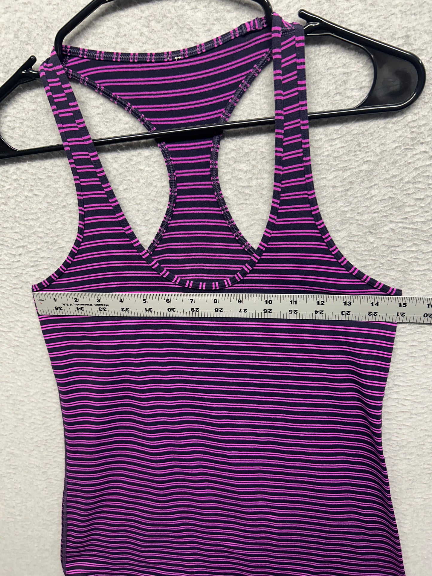 Lululemon Cool Racerback Size 10 Double Trouble Stripe Ultra Violet Black Grape