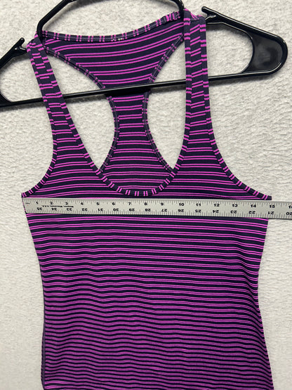 Lululemon Cool Racerback Size 10 Double Trouble Stripe Ultra Violet Black Grape