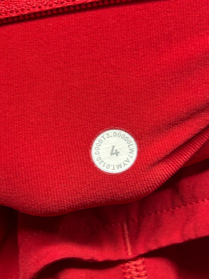 Lululemon Speed Up Short Long 4" Size 4 Dark Red