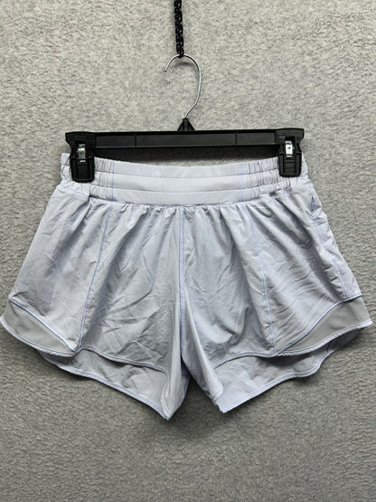 Lululemon Hotty Hot Short Long 4" Size 6 Blue Linen