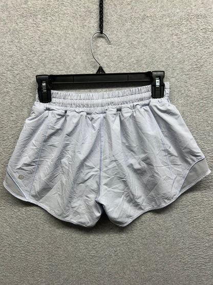 Lululemon Hotty Hot Short Long 4" Size 6 Blue Linen