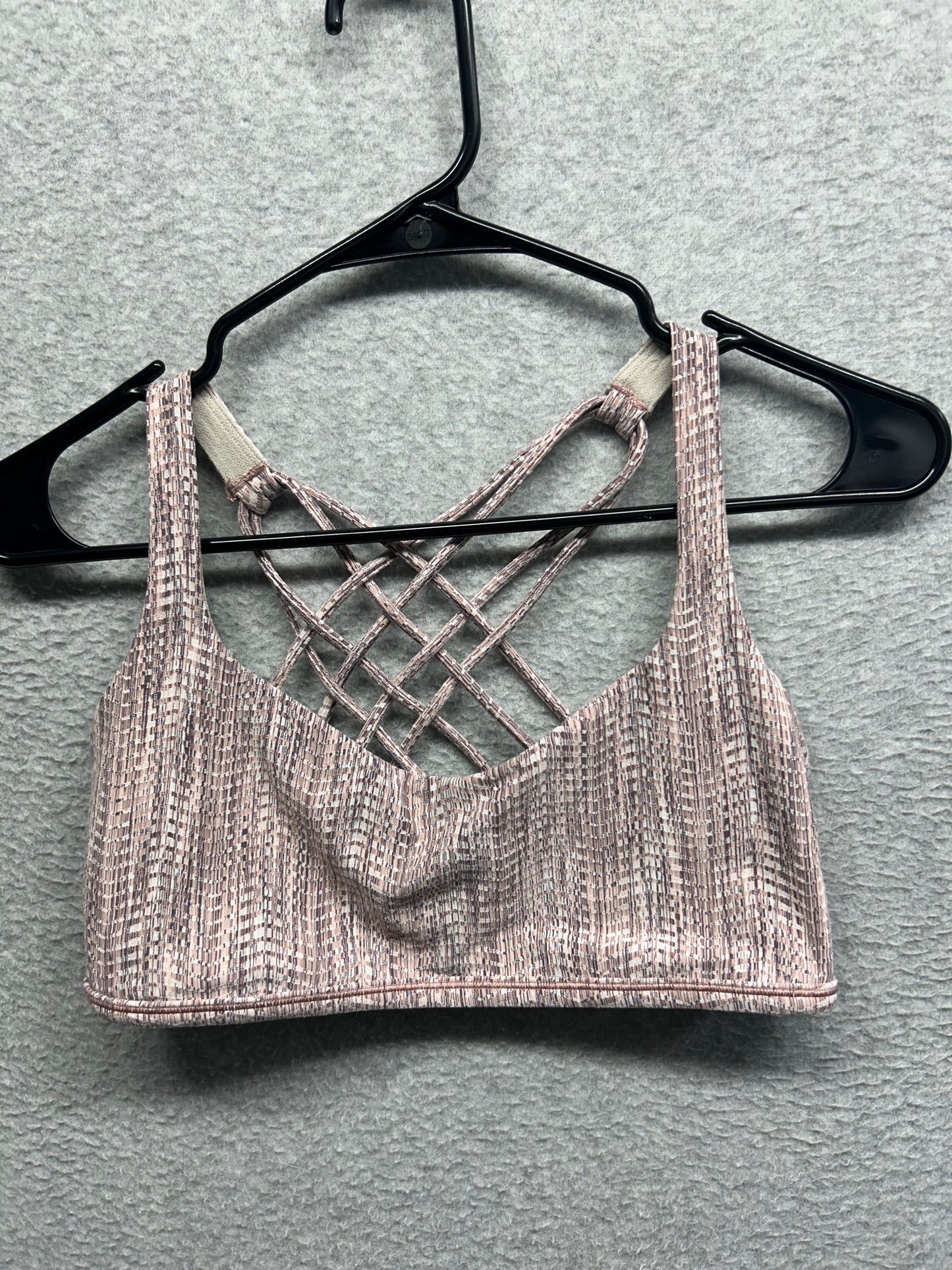 Lululemon Free To Be Bra Size 10 Arrow Jacquard Antique Bark Copper Coil