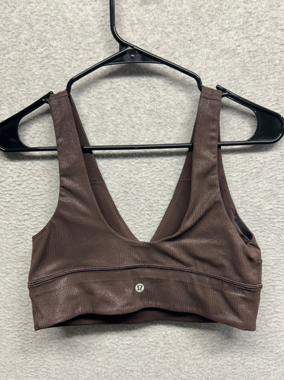 Lululemon Align Ribbed V-Neck Bra Shine Size 10 (Square) Espresso