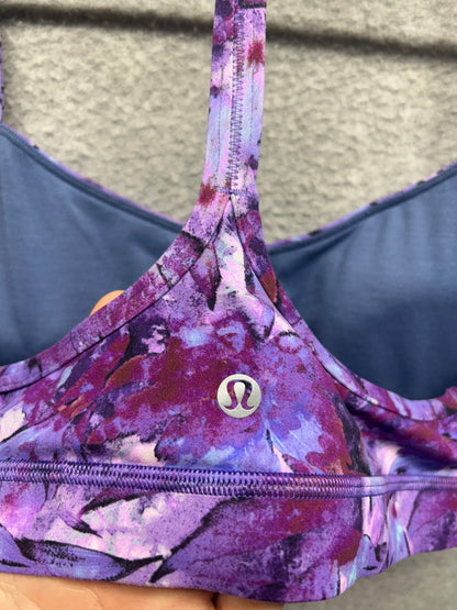 Lululemon Flow Y Bra Nulu Size 12 (Square) Iridescent Floral Multi