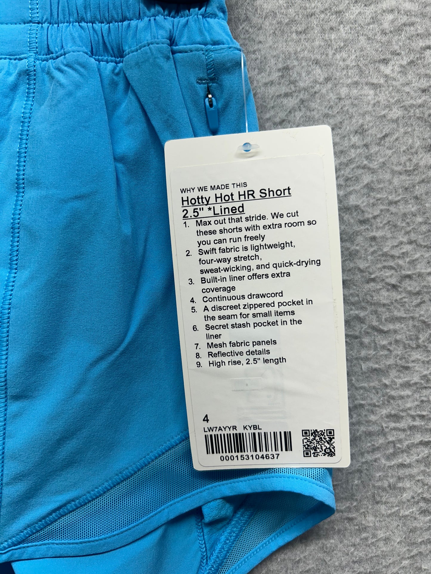 Lululemon Hotty Hot High-Rise Lined Short 2.5" Size 4 Kayak Blue Light