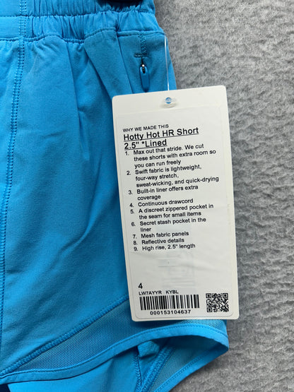 Lululemon Hotty Hot High-Rise Lined Short 2.5" Size 4 Kayak Blue Light