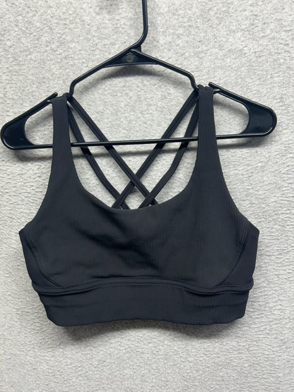 Lululemon Energy Bra Long Line Ribbed Size 12 Black
