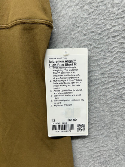 Lululemon Align High-Rise Short 6" Size 12 Allspice