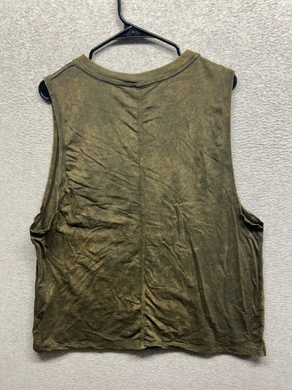 Lululemon All Yours Boyfriend Tank Size 12 Cloudy Wash Dark Olive