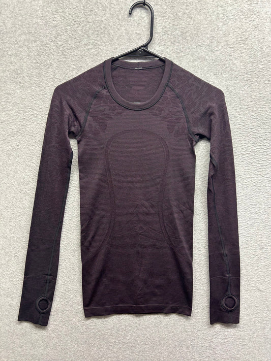 Lululemon Swiftly Tech Long Sleeve Crew Size 2 Black Cherry