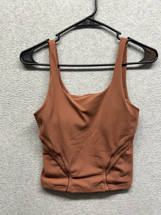 Lululemon Nulu and Mesh-Back Shelf-Bra Yoga Tank Top Size 4  Ancient Copper