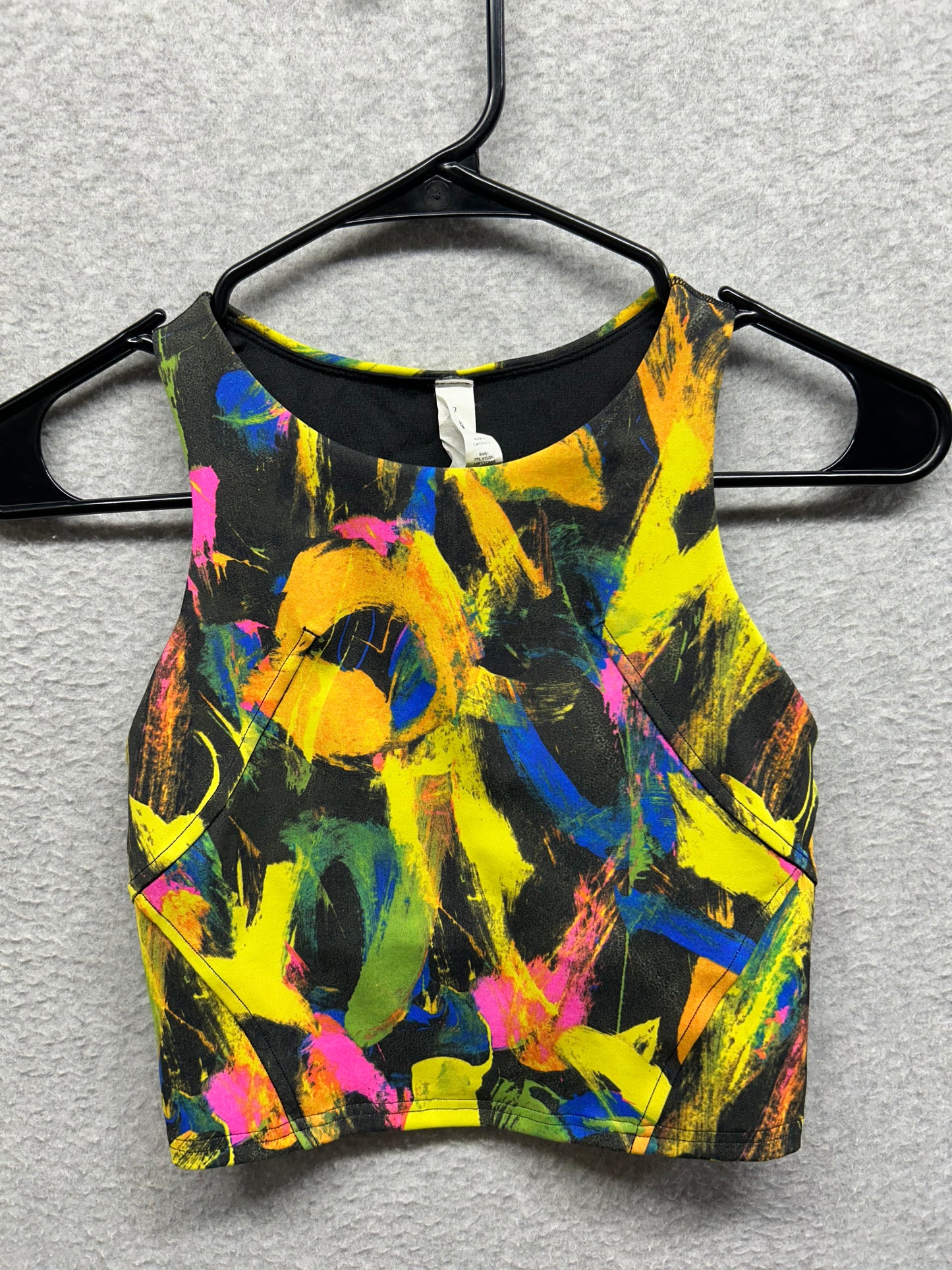Lululemon Invigorate Training Tank Top Size 2 Undertone Black Multi
