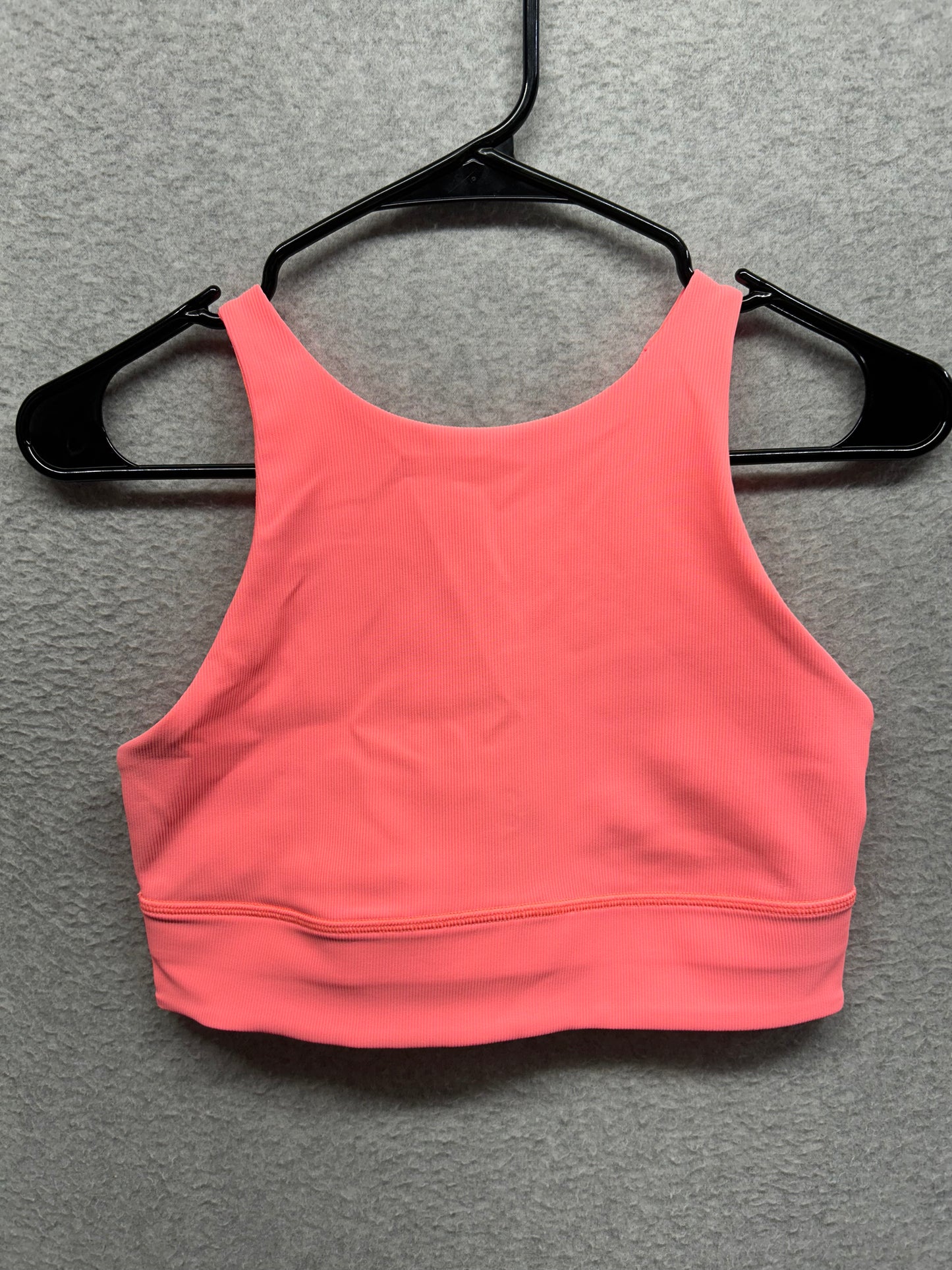 Lululemon Energy Bra High Neck Long Line Rib Size 8 Sunset