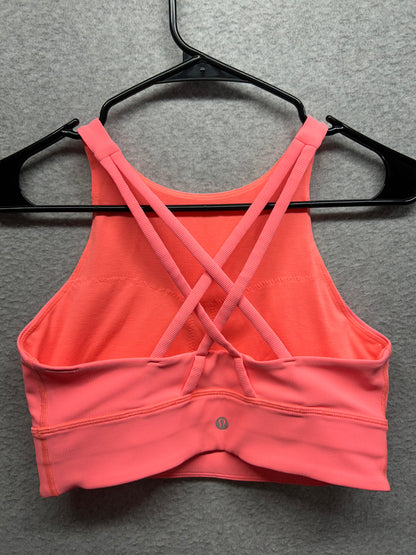 Lululemon Energy Bra High Neck Long Line Rib Size 8 Sunset