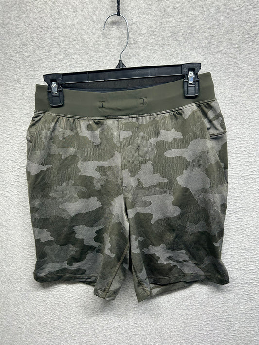Lululemon T.H.E. Short Linerless 7" Size Small Variegated Mesh Camo Max Dark Olive