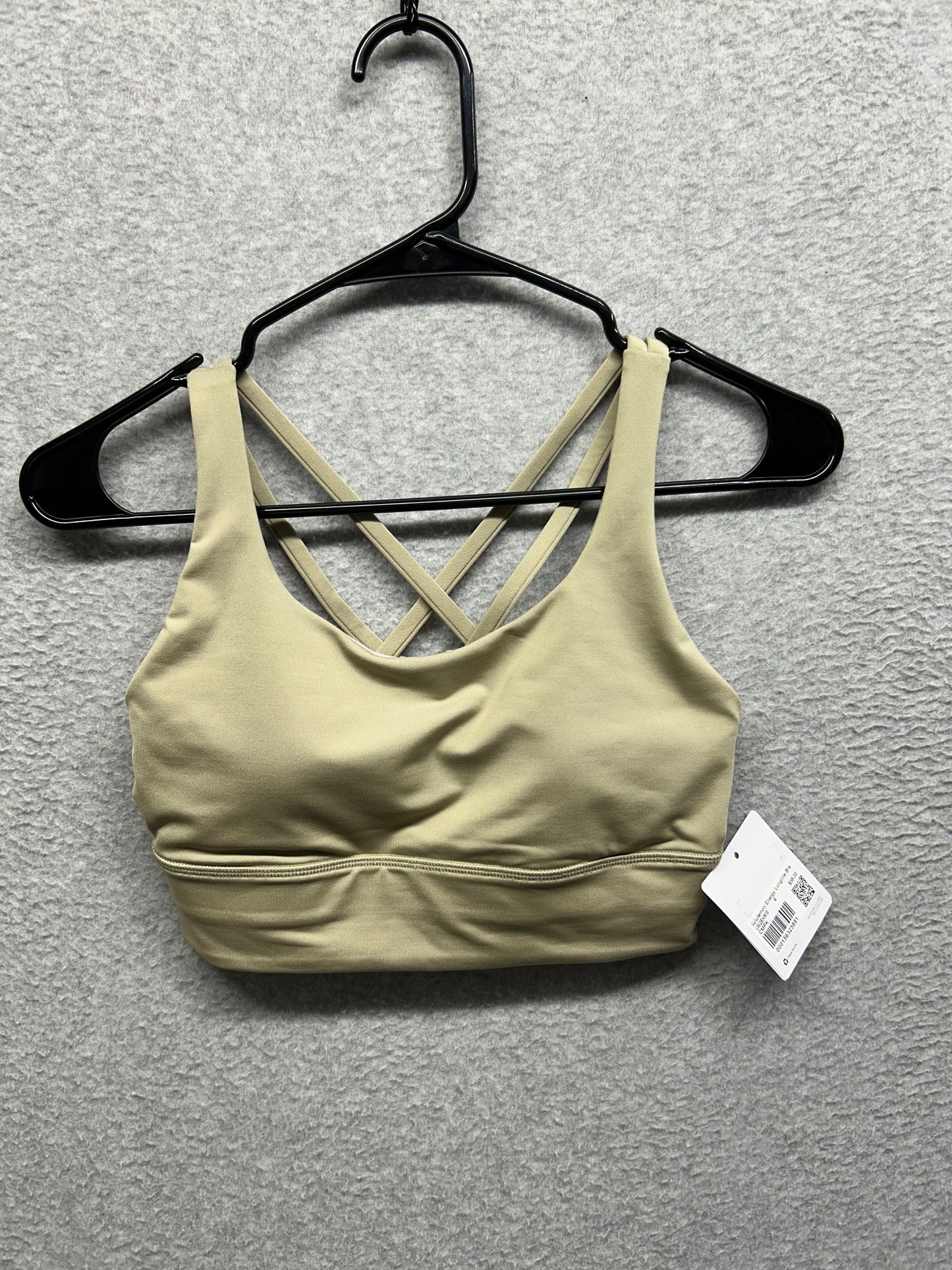 Lululemon Energy Bra Longline Size 6 Compass Khaki (Square Dot)