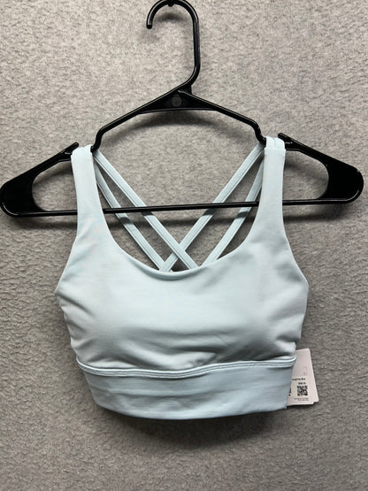 Lululemon Energy Longline Bra Size 4 Powder Blue (Square Dot)