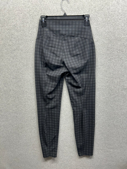 Lululemon Here to There High-Rise 7/8 Pant Size 6 Brighton Buffalo Print Graphite Grey Black